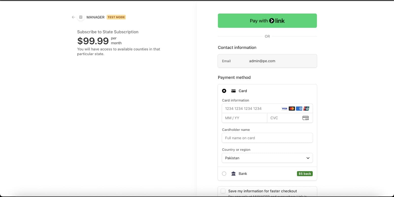 Stripe Integration