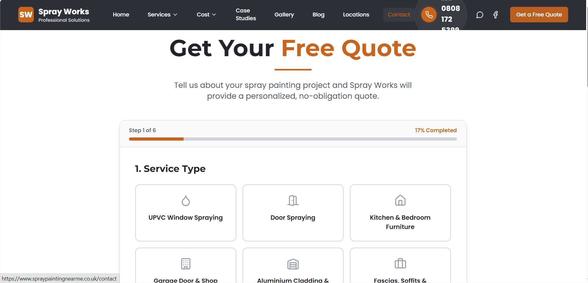 Spray Works quote form